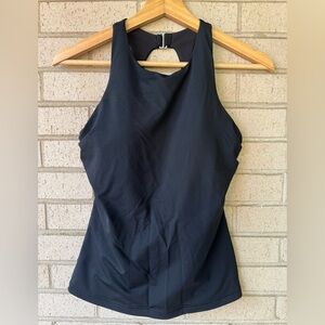 Athleta Maldives Black Bra Cup Underwire Tankini Top, High Neck, Size 32D/DD